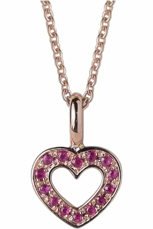 Gemondo Rose Gold Plated Sterling Silver Ruby Heart Pendant