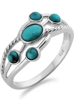 Gemondo Oval Cabochon Five Stone Ring in 925 Sterling Silver