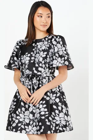 Coast Floral Jacquard Short Sleeve Mini Dress