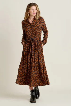 Brakeburn Brush Strokes Maxi Shirt Dress
