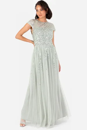 Maya Deluxe Embellished Cap Sleeve Maxi Dress