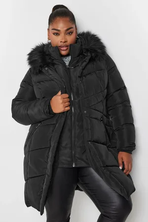Yours Faux Fur Trim Puffer Coat