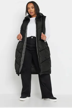 Yours Reversible Quilted Longline Hooded Gilet
