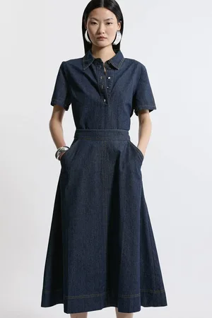 Karen Millen Denim Full Midi Skirt