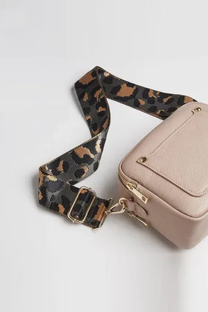 Betsy Crossbody Bag with Dark Leopard Print Strap