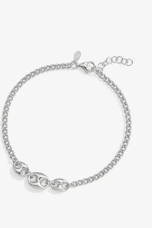 Simply Silver Sterling 925 Premium Polished Link Bracelet