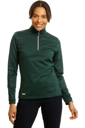 Island Green Printed Sleeves and Panels Lined Windstopper Top