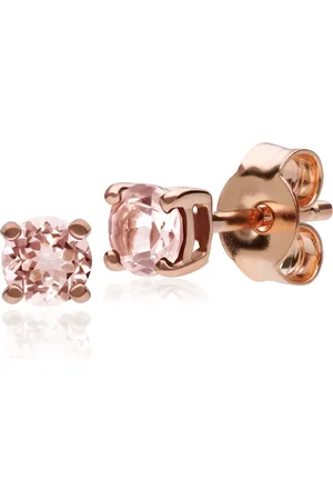 Gemondo Classic Round Morganite Claw Set Stud Earrings in 9ct Rose Gold