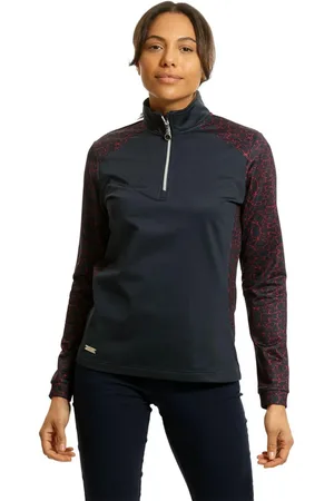 Island Green Printed Sleeves and Panels Lined Windstopper Top