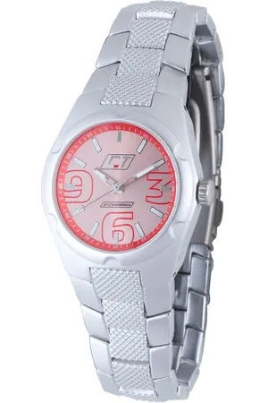 Chronotech Red Dial Stainless Steel Watch