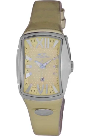 Chronotech Cream Dial With Silver Case Cream Band Watch