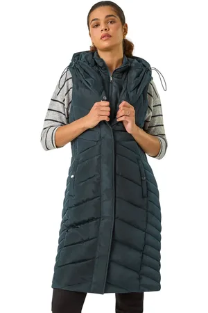 Roman Chevron Quilted Hooded Gilet