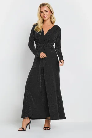 M&Co Petite Knot Front Metallic Maxi Dress