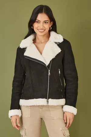 Yumi Faux Suede And Shearling Biker Jacket