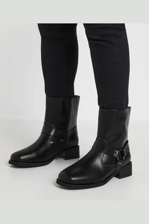 Yours Extra Wide Fit Square Toe Biker Boots