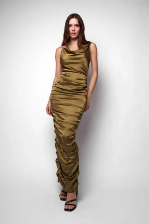 Jaded Rose Sessy Ruched Cowl Maxi Dress