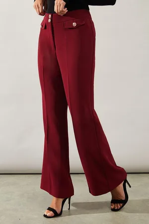 wallis Petite Military Button Tab Kickflare Trouser