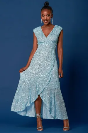 Jolie Moi Sequin High Low Hem Maxi Dress