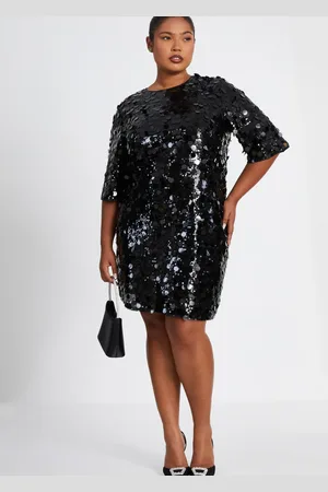Quiz Curve Sequin Boxy Tunic Dress