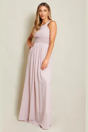 Krisp Pleated Front Chiffon Maxi Dress