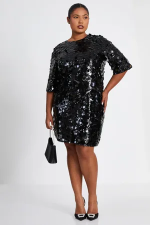 Quiz Curve Sequin Boxy Tunic Dress