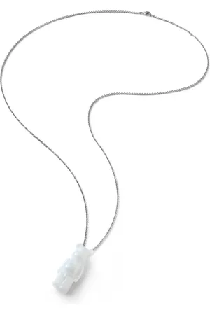Baccarat BearBrick Long Necklace, Silver, White Crystal 2814116