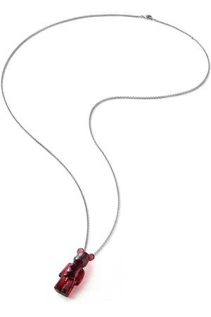 Baccarat BearBrick Long Necklace, Silver, Crystal 2814118