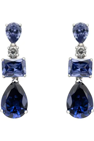 Latelita Valentina Drop Earrings Silver Tanzanite
