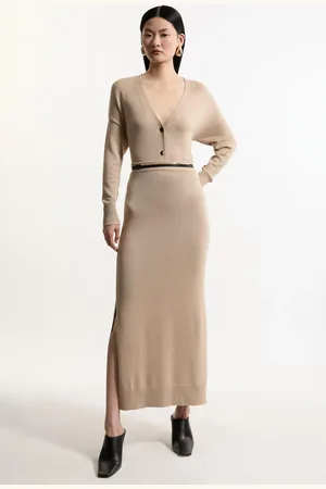 Karen Millen Viscose Blend Stripe Knit Maxi Skirt Co-Ord