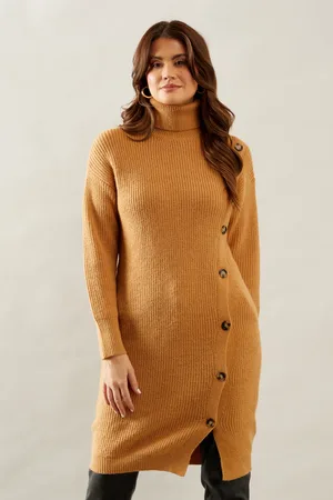 wallis Longline Button Wrap Knitted Tunic