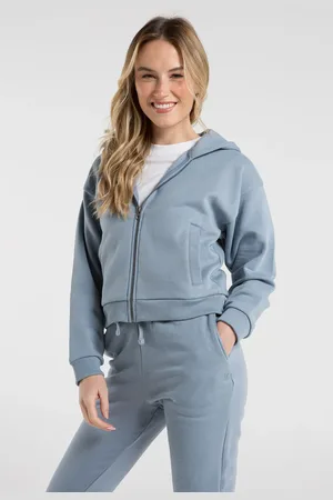 French Connection Cotton Blend Boxy Zip Hoody