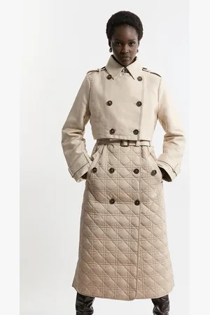 Karen Millen Hybrid Quilted Belted Trench Coat
