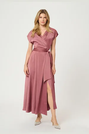 Cream CRNoretta V-Neck Short Sleeve Maxi Dress Plain