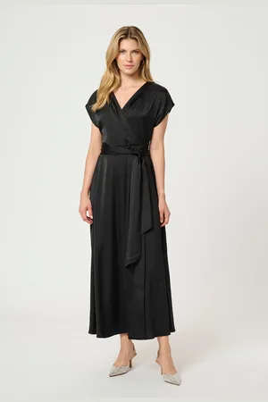 Cream CRNoretta V-Neck Short Sleeve Maxi Dress Plain