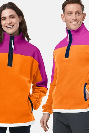 Gym + Coffee Half Zip Polar Fleece Very Berry