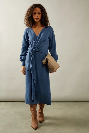 wallis Slouchy Wrap Midi Jumper Dress