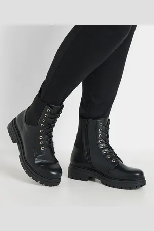 Yours Wide Fit & Extra Wide Fit Lace Up Chunky Boots