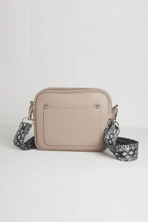 Betsy Crossbody Bag with Snake Print Strap