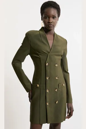 Karen Millen Figure Form Bandage Double Breasted Knit Mini Dress