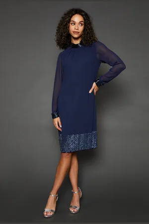wallis Occasion Hand Embellished Sequin High Neck Shift Dress
