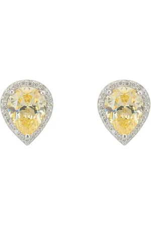 Latelita Theodora Topaz Teardrop Gemstone Stud Earrings Silver