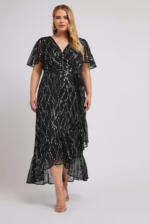 Yours Metallic Dobby Wrap Dress