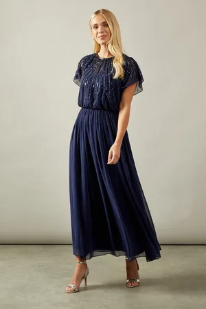wallis Petite Occasion Linear Embellished Sequin Midaxi Dress