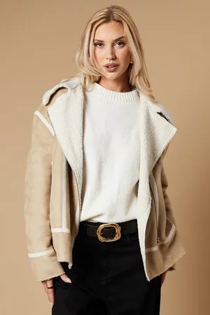 Oasis Zip Detail Suedette Aviator Jacket