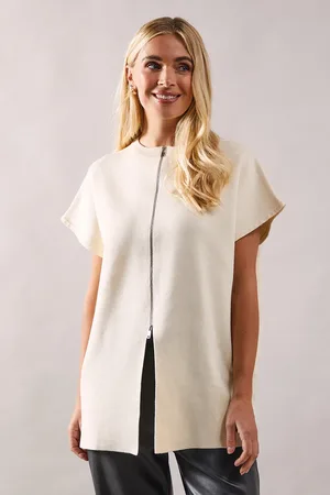 wallis Petite Zip Through Sleeveless Cardigan
