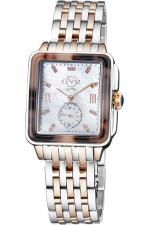 GV2 by Gevril Bari Tortoise 9248B Diamond Swiss Quartz Watch