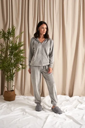 PRETTY YOU Velour Hoody Jogger Set