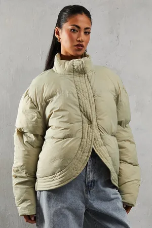 MissPap Ribbed Placket Puffer Coat