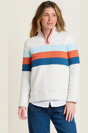 Brakeburn Chest Stripe Quarter Zip Sweatshirt