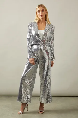 wallis Petite Sequin Crop Blazer